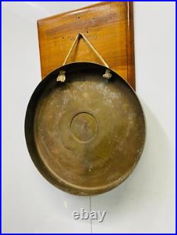 1984 Original Maritime Old Antique Brass Round Vintage Ship Gong Bell with Stick
