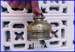 19c Vintage Rare Handmade Unique Domb Shape Heavy Bronze Bell With Good Sound