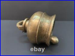 19c Vintage Rare Handmade Unique Domb Shape Heavy Bronze Bell With Good Sound