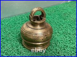 19c Vintage Rare Handmade Unique Domb Shape Heavy Bronze Bell With Good Sound