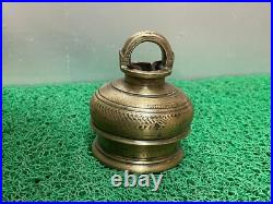 19c Vintage Rare Handmade Unique Domb Shape Heavy Bronze Bell With Good Sound