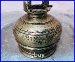 19c Vintage Rare Handmade Unique Domb Shape Heavy Bronze Bell With Good Sound