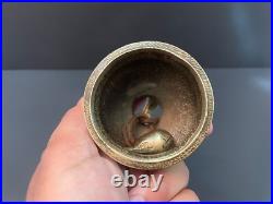19c Vintage Rare Handmade Unique Domb Shape Heavy Bronze Bell With Good Sound