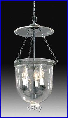 19th Century Hall Lantern Clear Design Bell Jar Ceiling Fixture Light Pendant