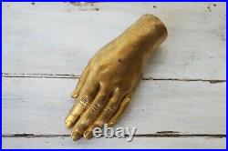 19th Century Life-Size Gilded Brass Hand, La Belle Époque Antique