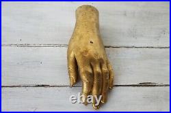 19th Century Life-Size Gilded Brass Hand, La Belle Époque Antique