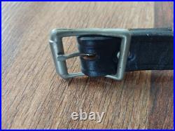20 ANTIQUE ETCHED BRASS SLEIGH BELLS ON 76 Black LEATHER STRAP