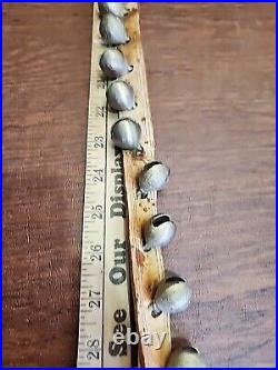 20 Antique Brass Graduated Sleigh Bells on Leather Belt