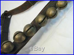 20 Brass/Bronze Sleigh Neck Bells Equestrian Horse Musical Jingle Leather Belt