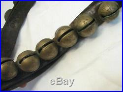 20 Brass/Bronze Sleigh Neck Bells Equestrian Horse Musical Jingle Leather Belt