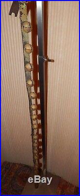 20 Brass Vintage/Antique Sleigh Bells Jingle Bells on 53-inch Leather Strap