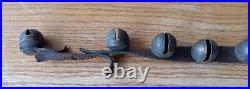 20 Vintage Brass Christmas Sleigh Bells Leather Horse Belt Antique 5ft Plus