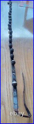 20 Vintage Brass Christmas Sleigh Bells Leather Horse Belt Antique 5ft Plus