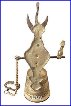 20th Century Gothic Brass Bell Monastery Angel Wall Hanging Church Religious VTG