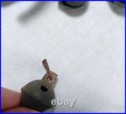21 Antique Brass Petal Crotal Sleigh Bells On A Poor Leather Horse Belt Strap