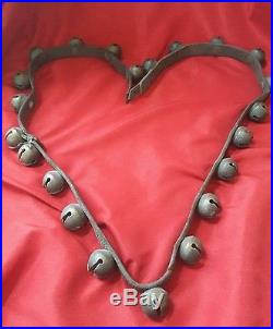 22 Antique Brass Sleigh Bells On Leather Strap Bells Patented Oct 24 76 & May 78