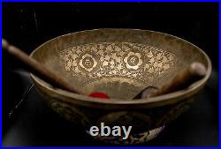 23 Adult feet carved Large singing bowl Himalayan bowl for sound bath, yoga
