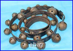 27 Premium Graduated Brass Sleigh Bells & 7ft 6in Black Leather Strap Harness