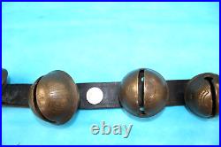 27 Premium Graduated Brass Sleigh Bells & 7ft 6in Black Leather Strap Harness