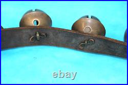 27 Premium Graduated Brass Sleigh Bells & 7ft 6in Black Leather Strap Harness