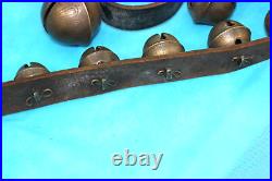 27 Premium Graduated Brass Sleigh Bells & 7ft 6in Black Leather Strap Harness