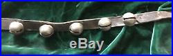 2 Antique 1 Brass Sleigh Bells 80 Long total Leather Straps w 26 Jingle Bells