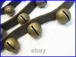 30 Brass/Bronze Sleigh Neck Bells Equestrian Horse Musical Jingle Leather Belt A