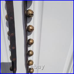 30 Brass Sleigh Bells 1¼ On 90 Genuine Leather Strap Buckle Horse Jingle Bells