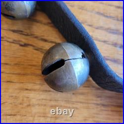 30 Brass Sleigh Bells 1¼ On 90 Genuine Leather Strap Buckle Horse Jingle Bells