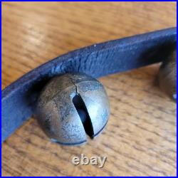 30 Brass Sleigh Bells 1¼ On 90 Genuine Leather Strap Buckle Horse Jingle Bells