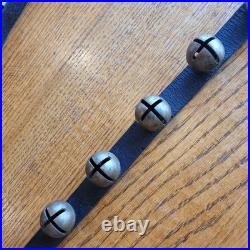 30 Brass Sleigh Bells 1¼ On 90 Genuine Leather Strap Buckle Horse Jingle Bells
