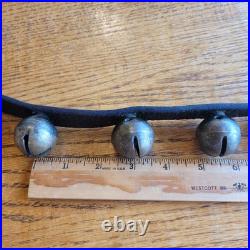 30 Brass Sleigh Bells 1¼ On 90 Genuine Leather Strap Buckle Horse Jingle Bells