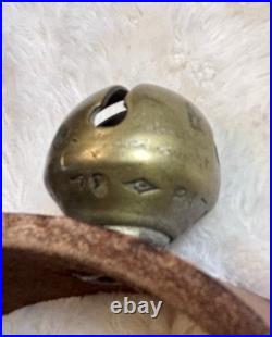 30 Brass Tucker Bells On An Original 76 Long 1 1/4 Wide Strap. Nice Condition