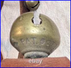 30 Brass Tucker Bells On An Original 76 Long 1 1/4 Wide Strap. Nice Condition 30 Brass Tucker Bells On An Original 76 Long 1 1/4 Wide Strap. Nice Condition