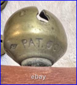 30 Brass Tucker Bells On An Original 76 Long 1 1/4 Wide Strap. Nice Condition