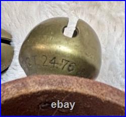 30 Brass Tucker Bells On An Original 76 Long 1 1/4 Wide Strap. Nice Condition