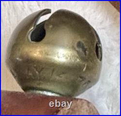 30 Brass Tucker Bells On An Original 76 Long 1 1/4 Wide Strap. Nice Condition