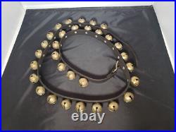 31 Count 1 Sleigh/Harness Solid Brass Bells withLeather Strap 1876 & 78 Pat