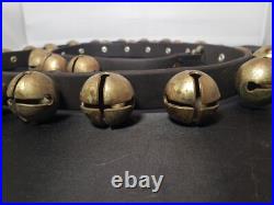 31 Count 1 Sleigh/Harness Solid Brass Bells withLeather Strap 1876 & 78 Pat