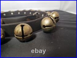 31 Count 1 Sleigh/Harness Solid Brass Bells withLeather Strap 1876 & 78 Pat