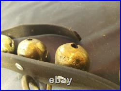31 Count 1 Sleigh/Harness Solid Brass Bells withLeather Strap 1876 & 78 Pat