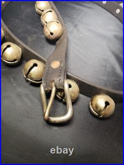 31 Count 1 Sleigh/Harness Solid Brass Bells withLeather Strap 1876 & 78 Pat