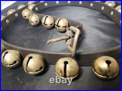 31 Count 1 Sleigh/Harness Solid Brass Bells withLeather Strap 1876 & 78 Pat