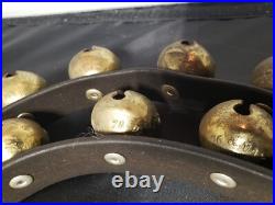 31 Count 1 Sleigh/Harness Solid Brass Bells withLeather Strap 1876 & 78 Pat