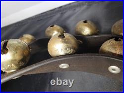 31 Count 1 Sleigh/Harness Solid Brass Bells withLeather Strap 1876 & 78 Pat