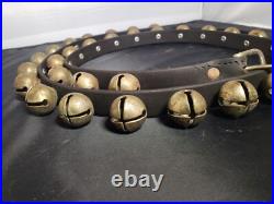 31 Count 1 Sleigh/Harness Solid Brass Bells withLeather Strap 1876 & 78 Pat