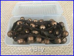 33 Antique 19th Century Hb Brass Sleigh Bells Sounds Great