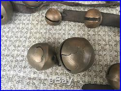 33 Antique 19th Century Hb Brass Sleigh Bells Sounds Great