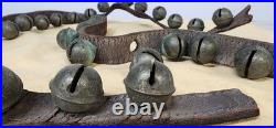 33 Antique Sleigh Bells 1 Jingle Bells original Aged Leather Straps 1800s