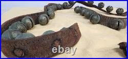 33 Antique Sleigh Bells 1 Jingle Bells original Aged Leather Straps 1800s